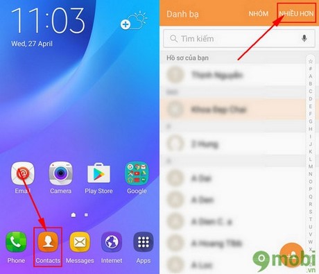 cach nhap danh ba tu sim tren Samsung