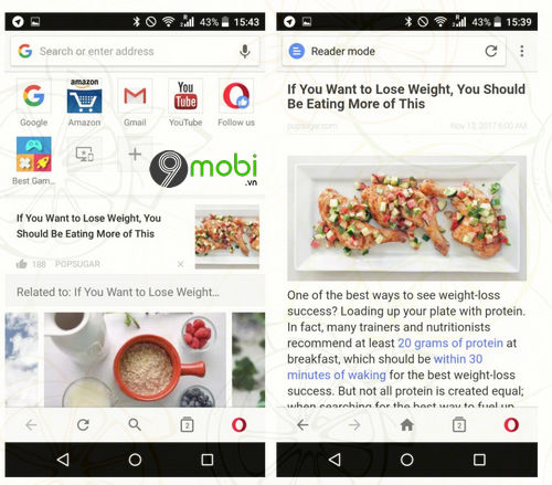 opera cho android co giao dien moi 2