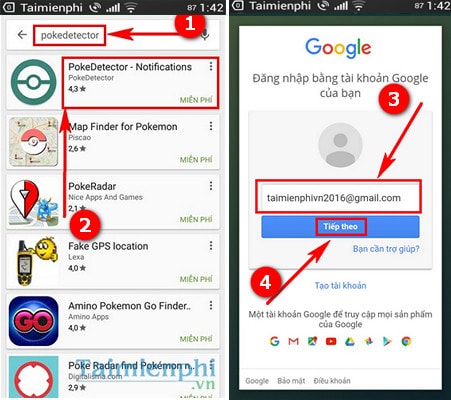 pokedetector ung dung thong bao pokemon dang o gan ban