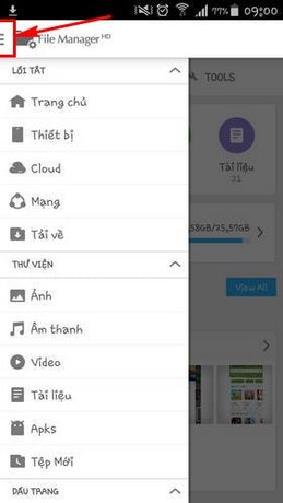 quan ly du lieu android bang file manager