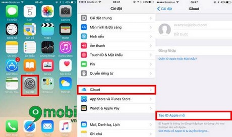 tao tai khoan icloud