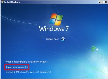 sua loi win 7 bang dia usb