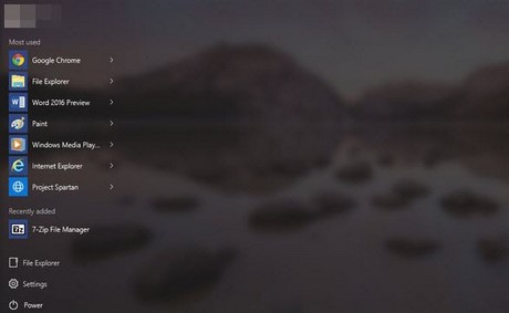 sap xep start menu win 10