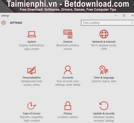 so sanh trinh don settings va control panel trong windows 10