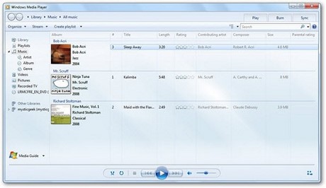 nghe nhac windows media palyer 12