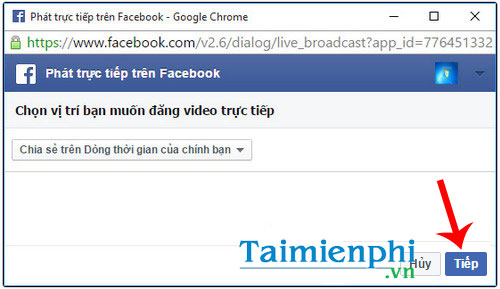 sua loi chan popup khi phat truc tiep video tren facebook