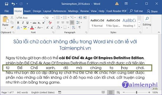 sua loi chu cach khong deu trong word khi can le 2