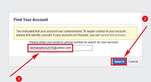 sua loi yahoo khong nhan duoc ma khoi phuc facebook 2