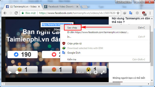 tai nhanh video tren facebook khong can dung phan mem 2