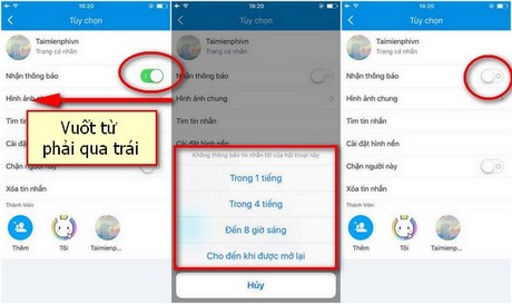 tat thong bao tren zalo