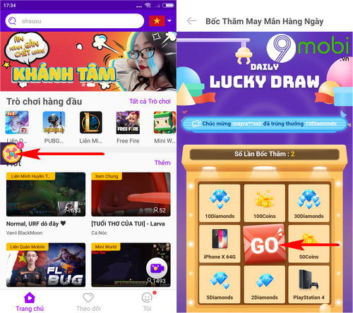 tham gia lucky draw tren nimo tv boc tham may man 2