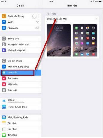 Cách thay đổi hình nền iPad Air, iPad Mini cach thay doi hinh nen ipad air, ipad mini