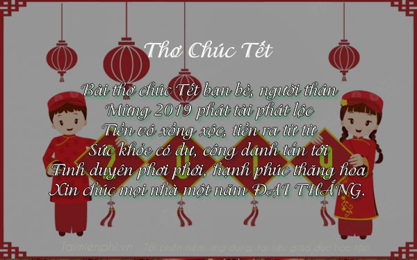 tho chuc tet doc dao