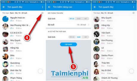 tim ban zalo tren dien thoai bang cach tim quanh day