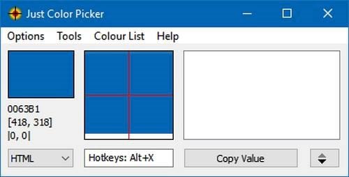 tim va tao bang mau voi just color picker 2