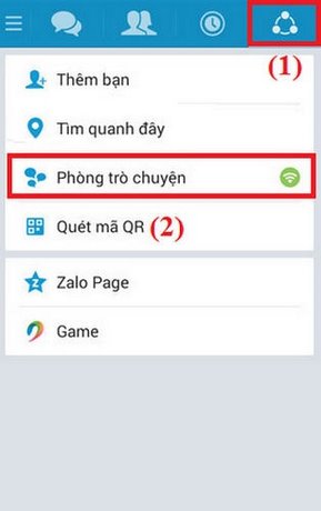 Guidance on Zalo chat rooms on Android