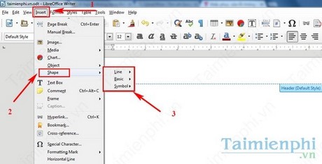 cach ve hinh trong libreoffice