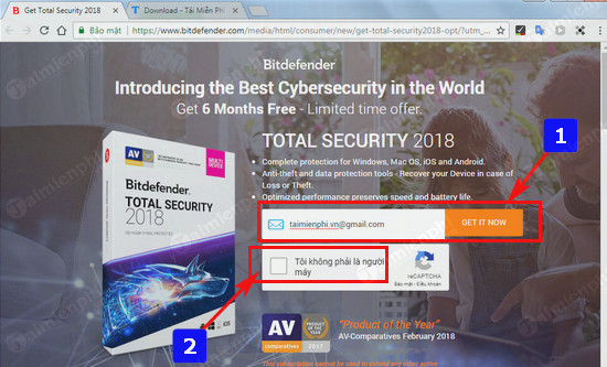 giveaway ban quyen mien phi bitdefender total security 2018 diet virus bao ve may tinh 2
