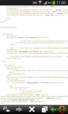 xem mã html trên Android xem ma html tren android