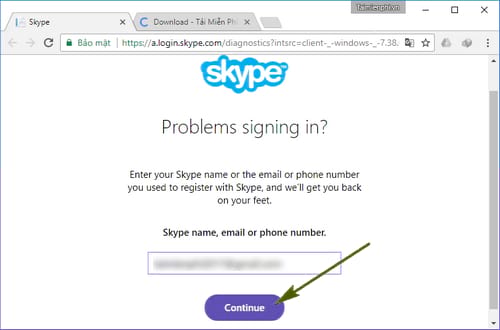 lay lai mat khau skype