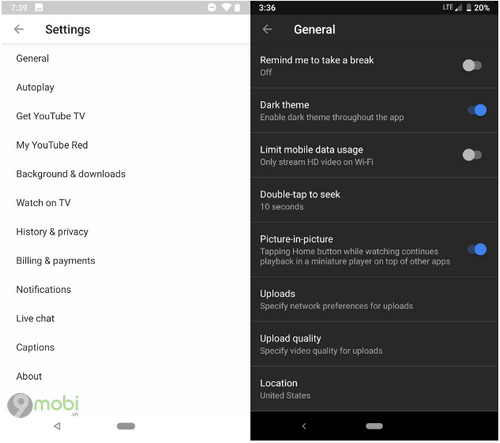 youtube trien khai giao dien toi mau dark theme cho nen tang android 2