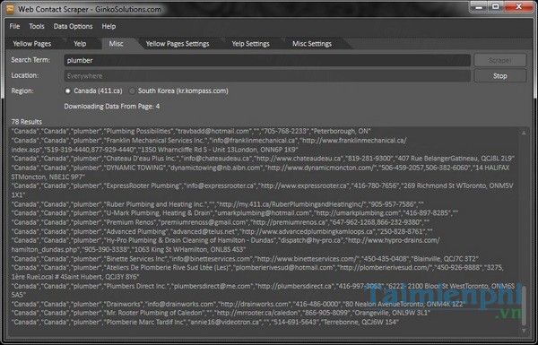 download web contact scraper