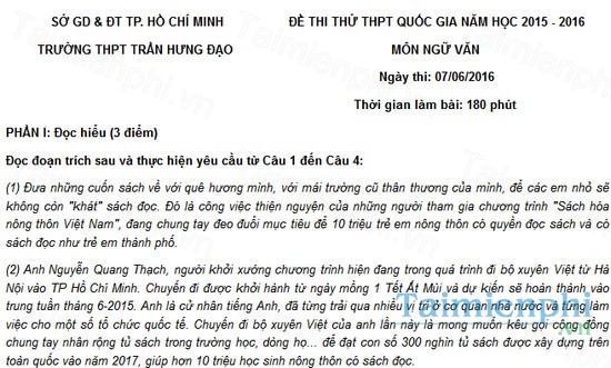 download de thi thu thpt quoc gia mon van truong thpt tran hung dao nam 2016