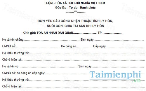 download mau don thuan tinh ly hon