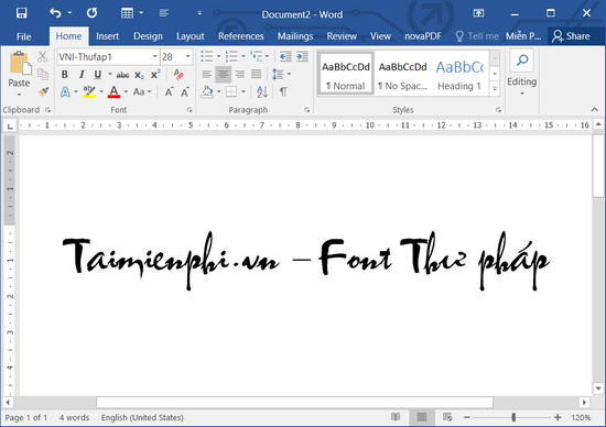 font thu phap