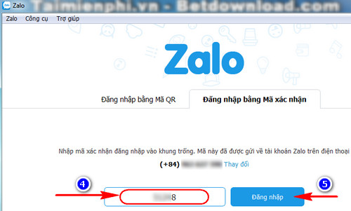 dang nhap zalo