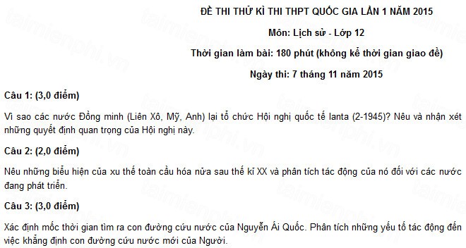 de thi thu thpt quoc gia mon lich su