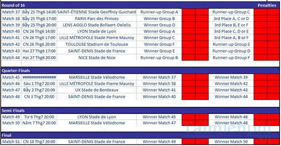 tai lich thi dau euro 2016