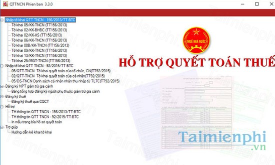 download qttncn, phan mem ho tro ke khai thue tncn