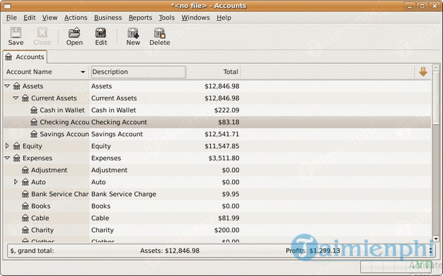 Phần mềm quản lý tài chính GnuCash