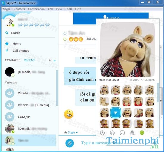 chen anh dong trong skype