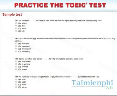 TOEIC 870 questions