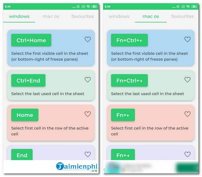 tai Excel Shortcut Keys