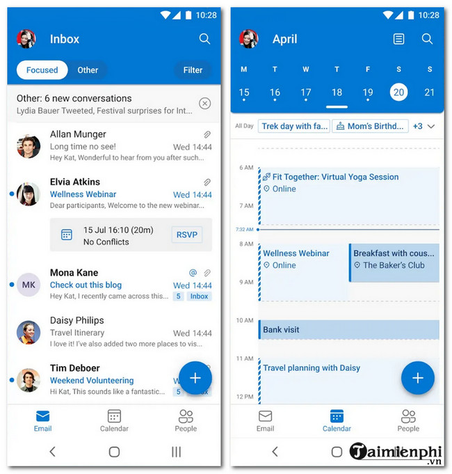 Outlook Lite - Ứng dụng quản lý email và lịch cá nhân của Microsoft -t