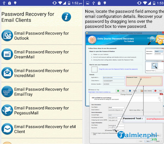 email password recovery help