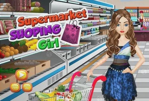 supermarket shopping girl