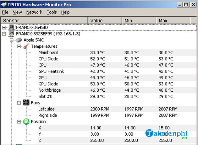 download the new for windows HWMonitor Pro 1.53