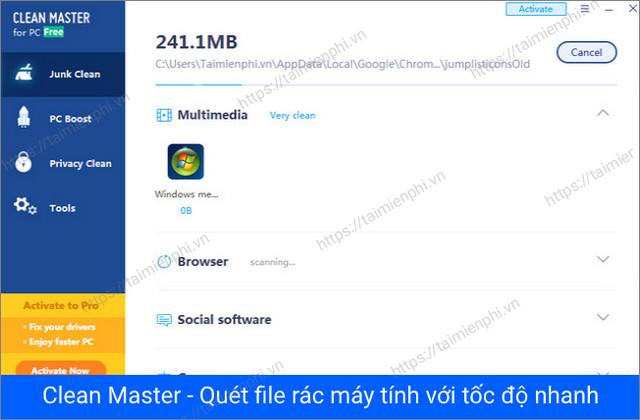Clean Master - Dọn file rác, giải phóng ổ cứng, tăng tốc máy tính -tai