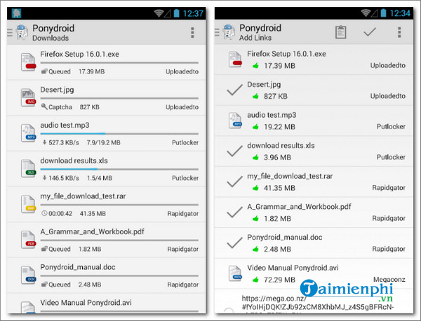 ponydroid download manager