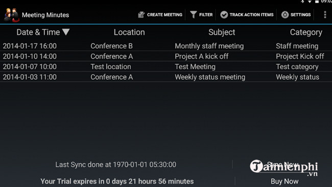 meeting minutes trial