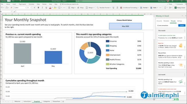 money in excel