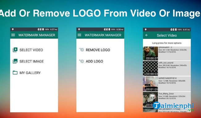 Download Remove & Add Watermark Cho Android - Xóa hoặc thêm hình mờ và