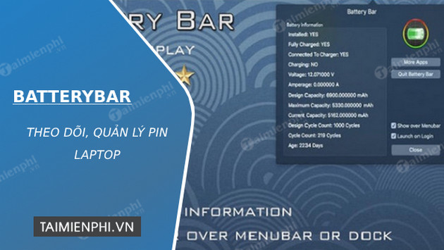 Download Batterybar 3.6.6 - Quản Lý Pin Máy Tính Hiệu Quả -Taimienphi.