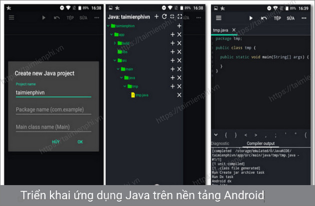 Tải Java Compiler cho Android, Ứng dụng tạo và chạy file Java cho điện