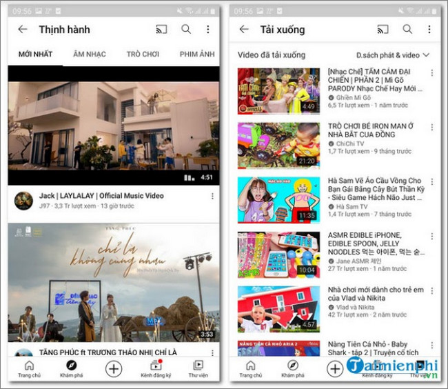 download youtube cho mobile