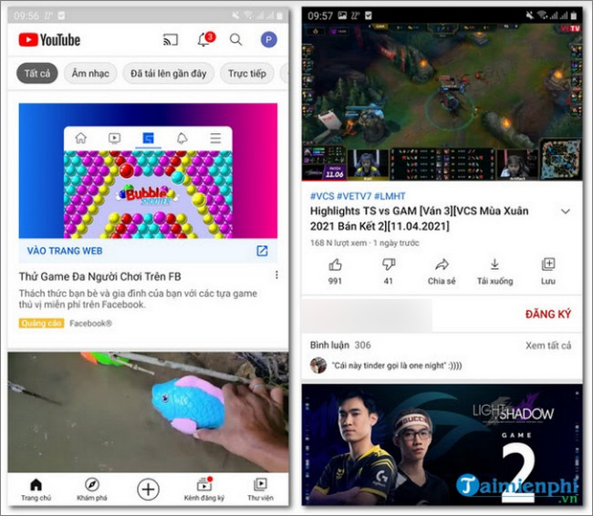 youtube cho mobile